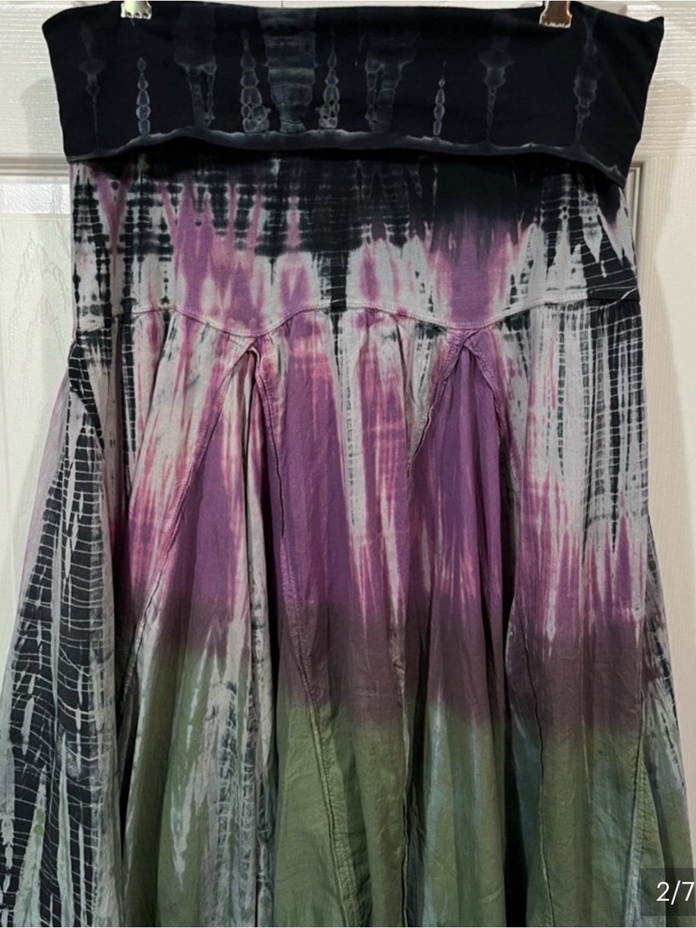 Bisou Bisou Vintage Tie Dye Midi Peasant Skirt Women’s Size M - Picture 2 of 6